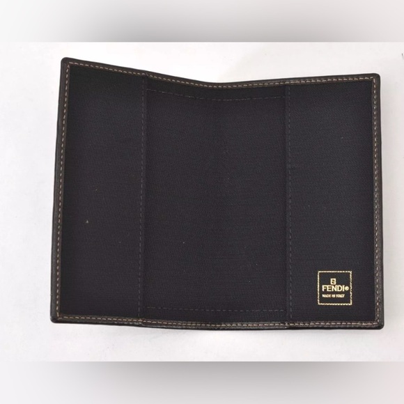 Authentic FENDI Zucca Agenda Notebook Cover Purse Canvas Leather Brown Box - Picture 12 of 16